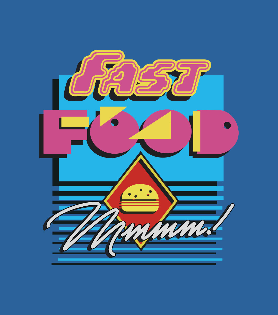 90s Neon Fast Food Graphic T-Shirt