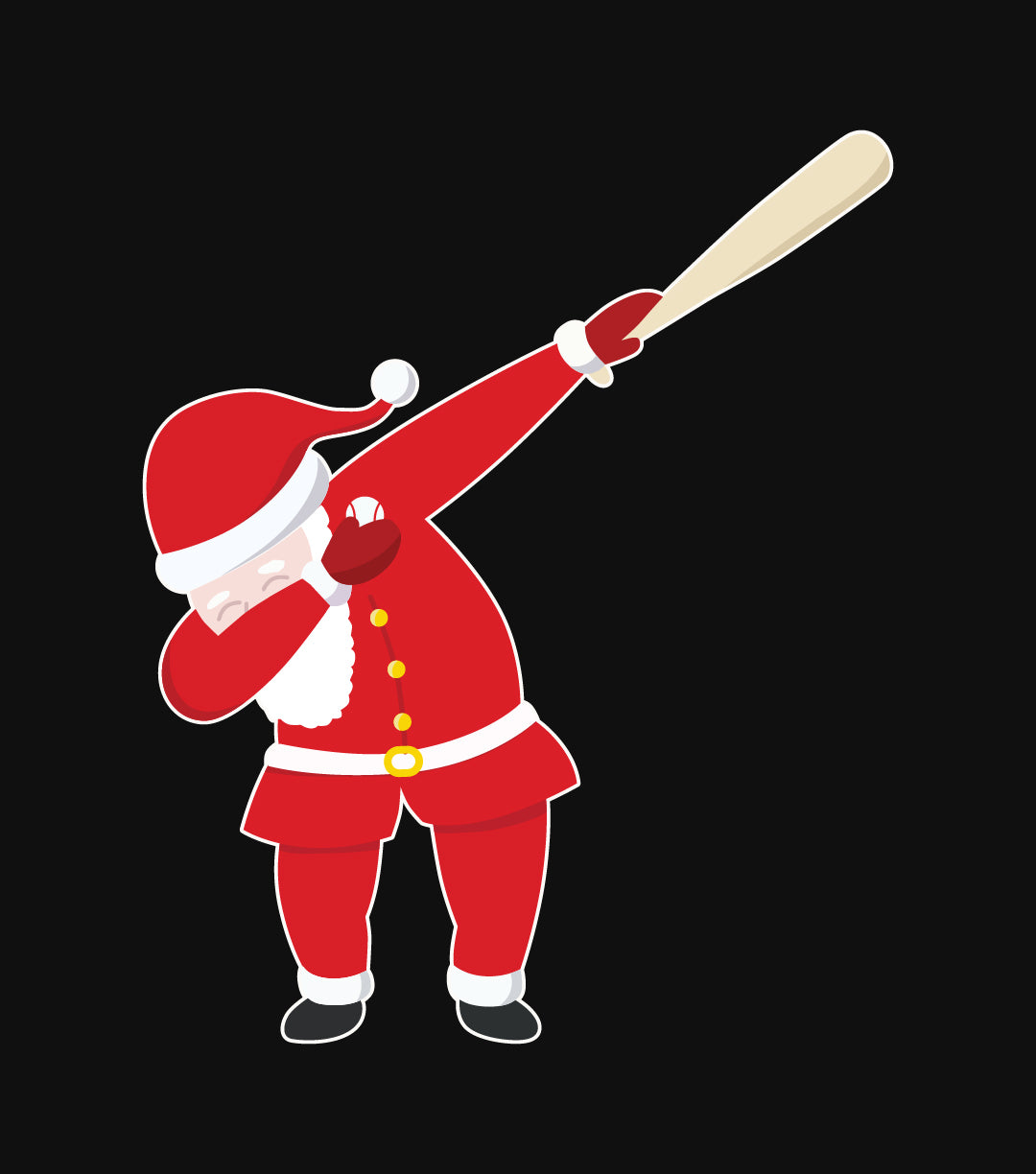 Baseball Bat Dabbing Santa T-Shirt