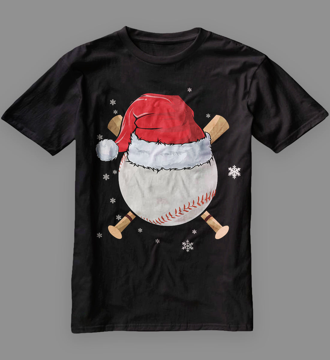 Baseball Lover Santa Christmas Holiday T-Shirt