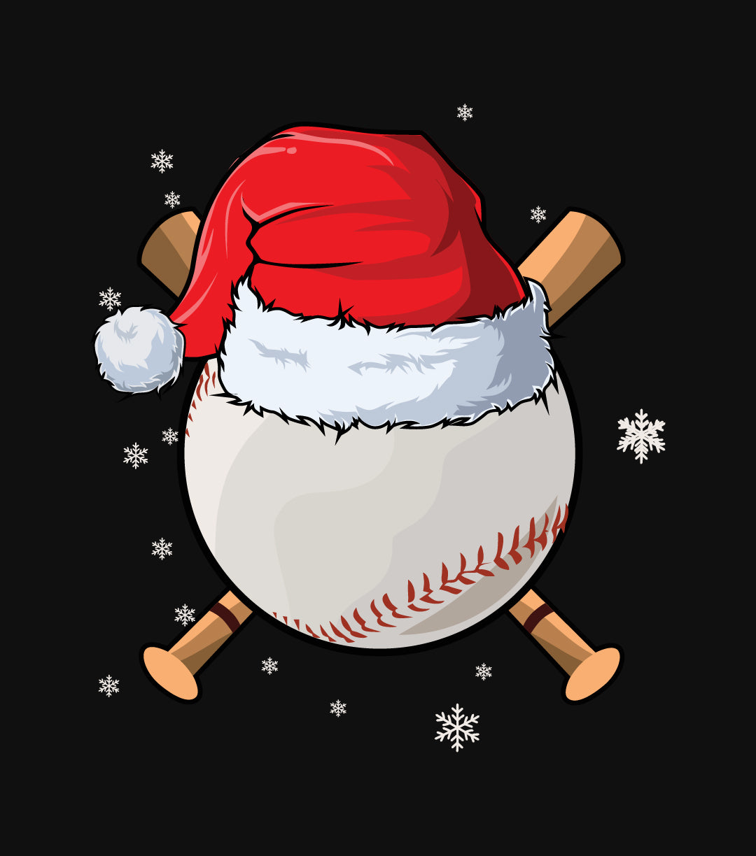 Baseball Lover Santa Christmas Holiday T-Shirt