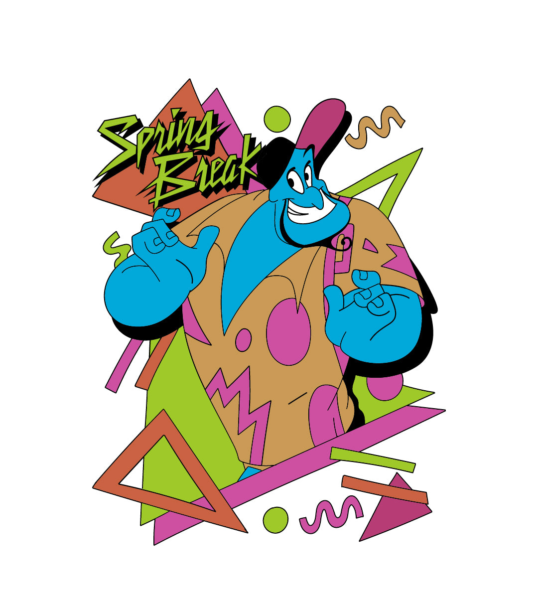 Boy's Aladdin 90's Spring Break Genie T-Shirt