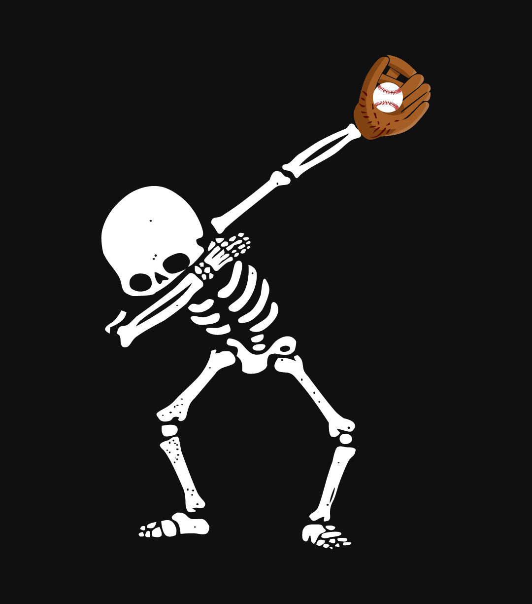 Dabbing Skeleton Baseball Glove Catch Dab T-Shirt