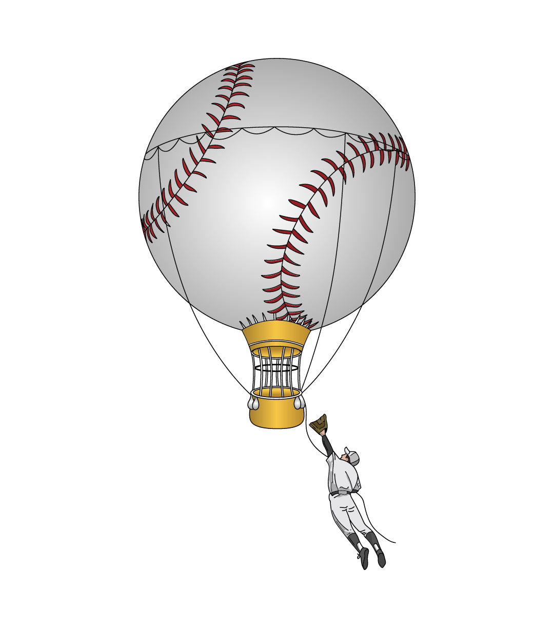 Funny Baseball Hot Air Balloon Baseball Catcher T-Shirt