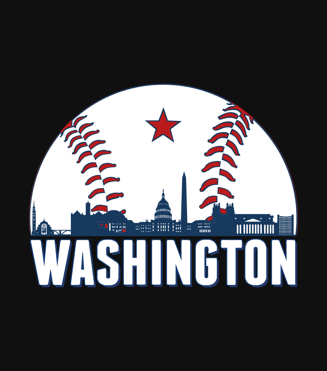 Washington DC Baseball Skyline T-Shirt