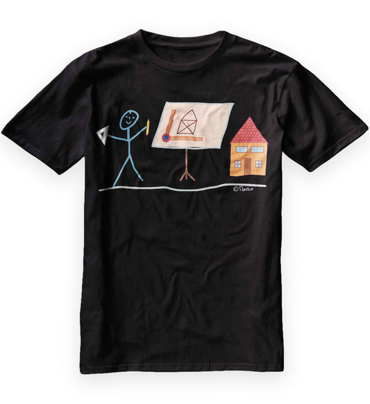 Construction Draughtsman Stick Figure Planner Sesigner Job Classic T-Shirt