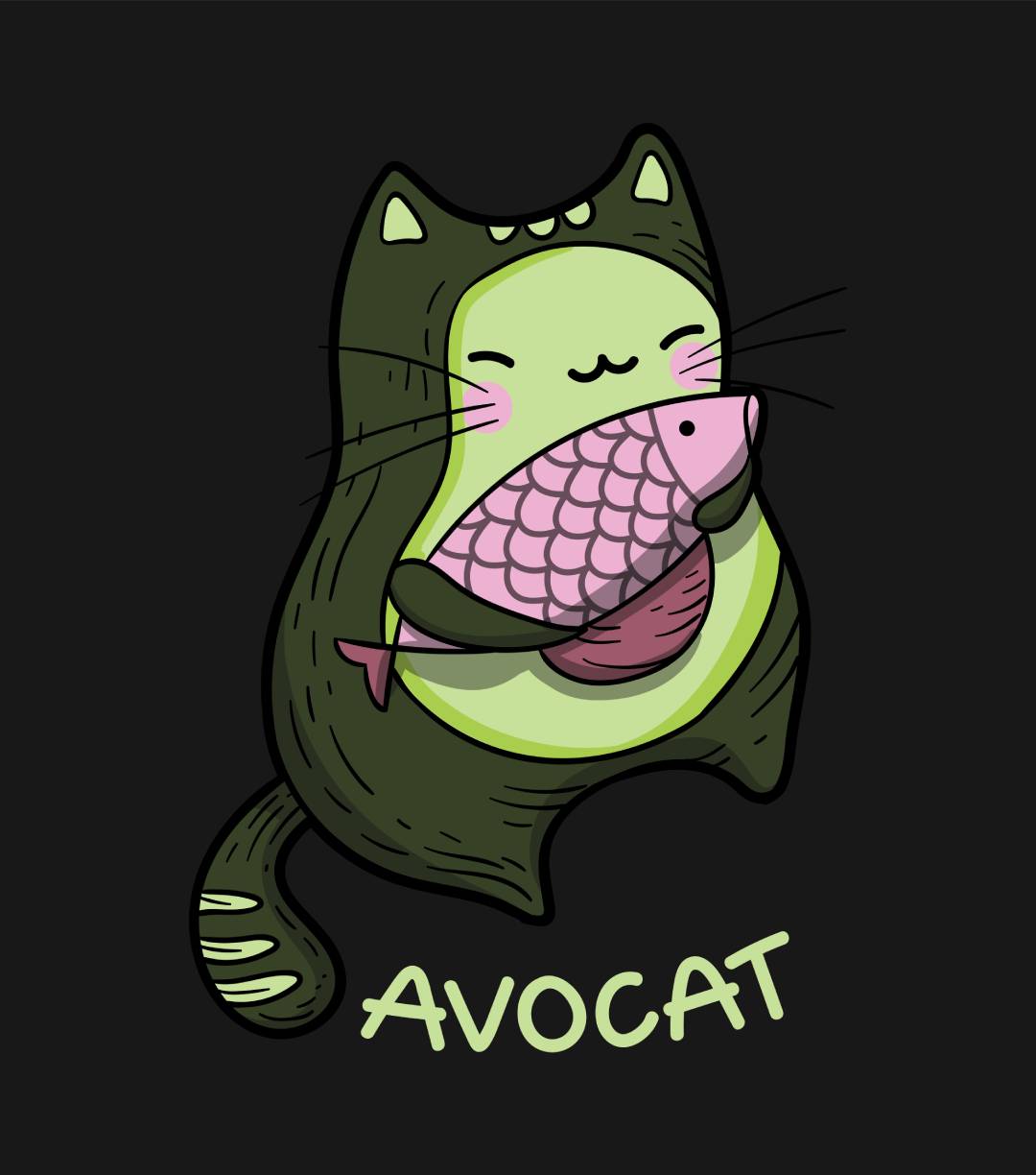 Avocat  Avocado Cat  Cute T-Shirt T-Shirt