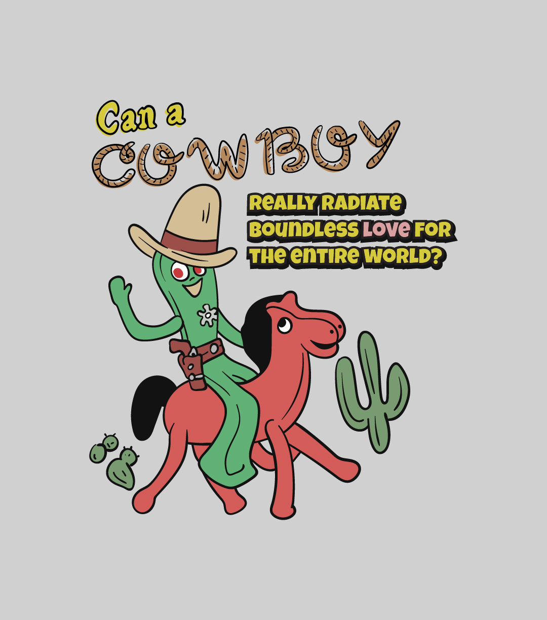 Buddhist Cowboy Meme Short Sleeve T-Shirt