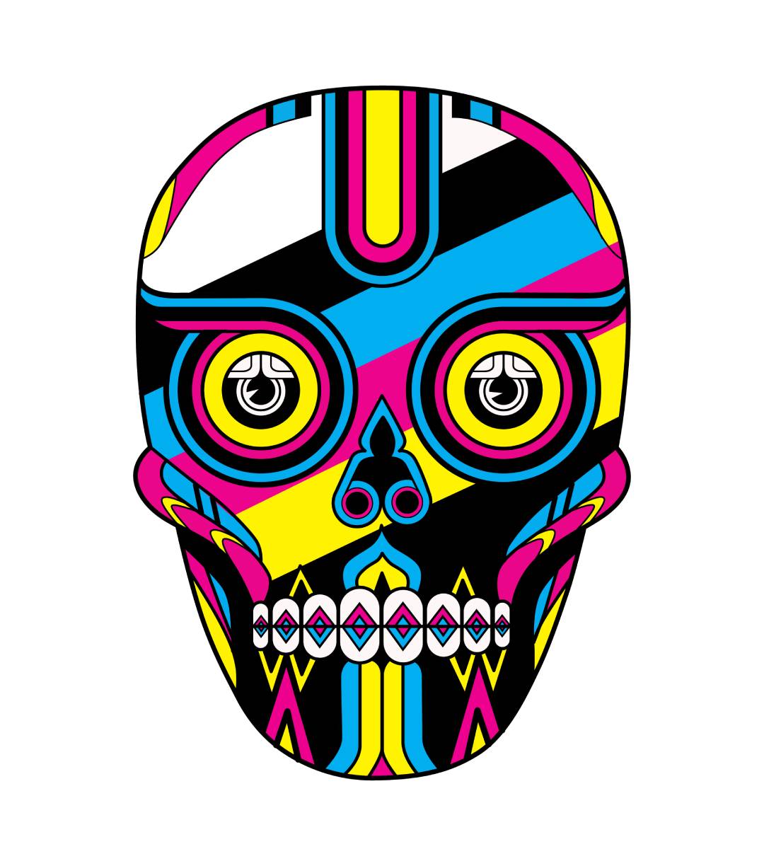 CMYK Deco Skull T-Shirt