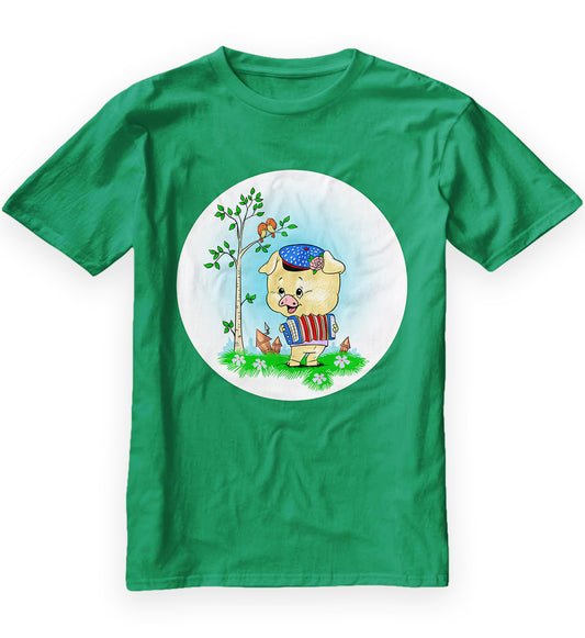 CUTE BABY PIG PLAYING ACCORDIONS & CONCERTINAS T-Shirt