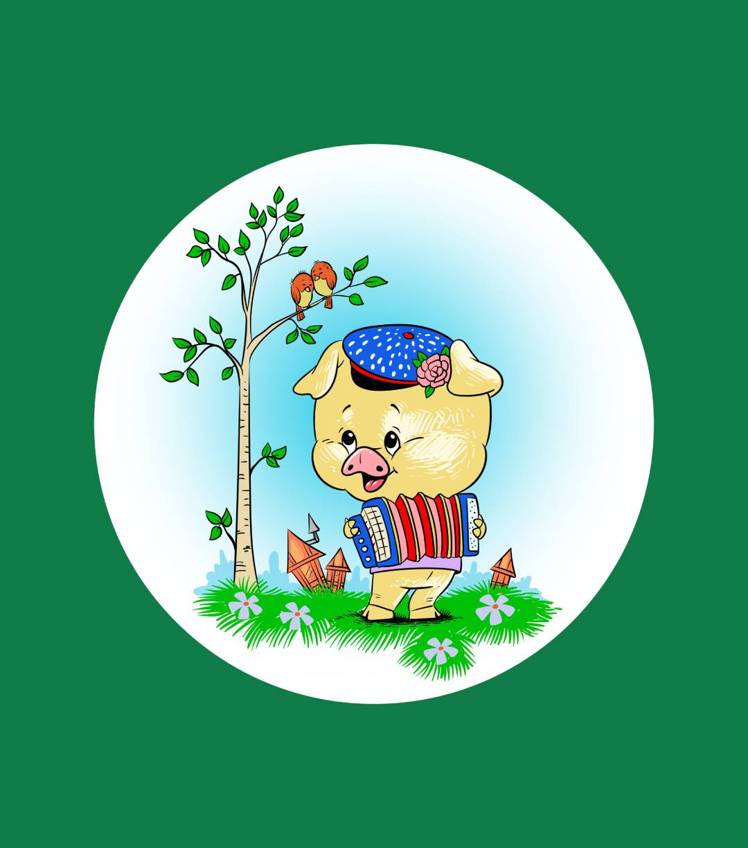 CUTE BABY PIG PLAYING ACCORDIONS & CONCERTINAS T-Shirt