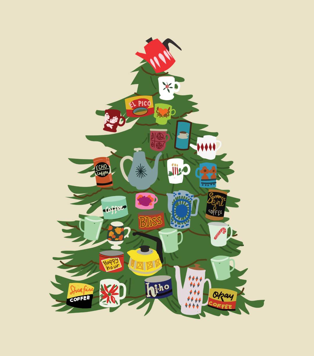 Coffee Christmas Tree T-Shirt