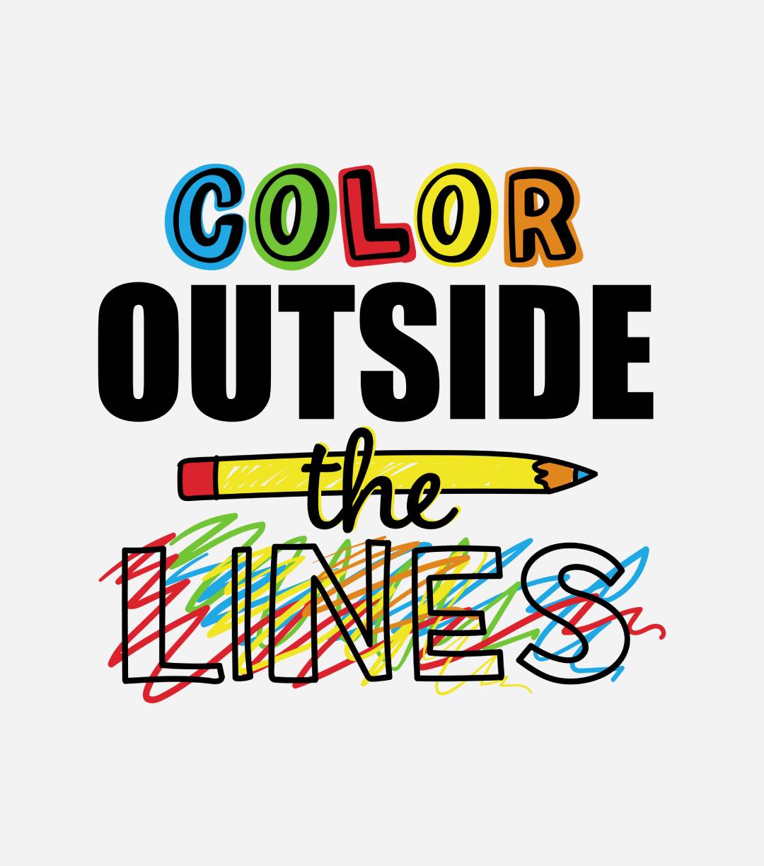 Color Outside The Lines Men's Value Kids T-Shirt
