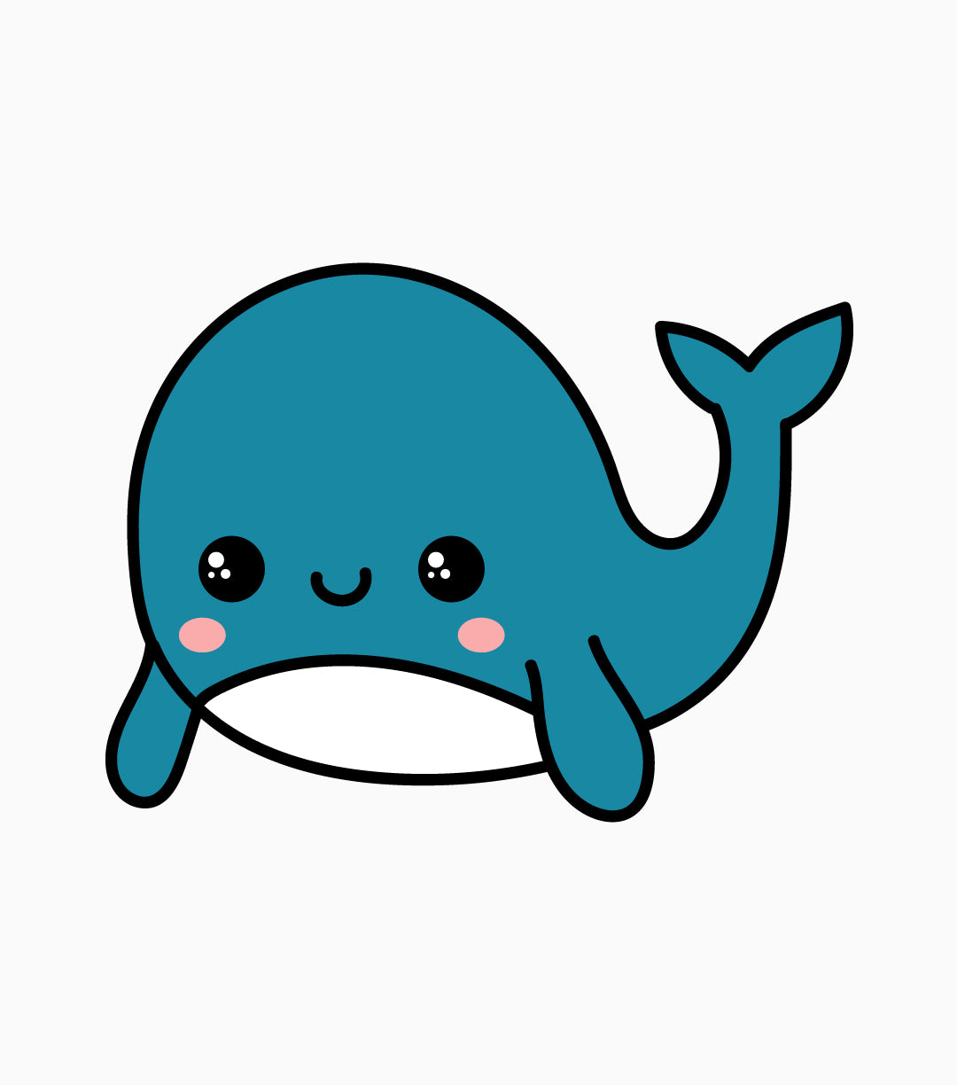 Cute Kawaii Blue Whale Classic T-Shirt