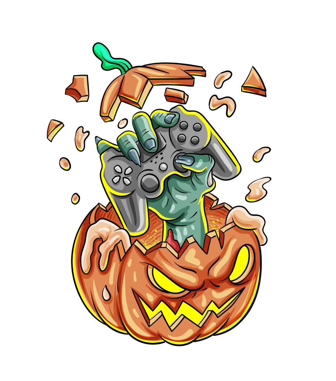 Gamer Pumpkin Halloween T Shirt