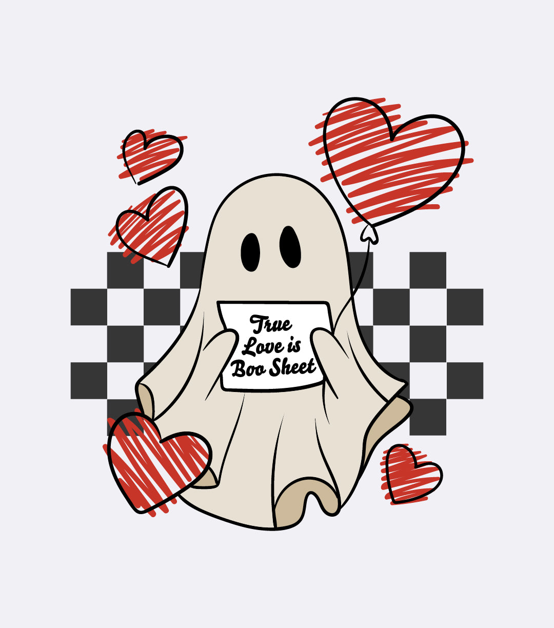Lonely Ghost With Balloons Heart Shirt