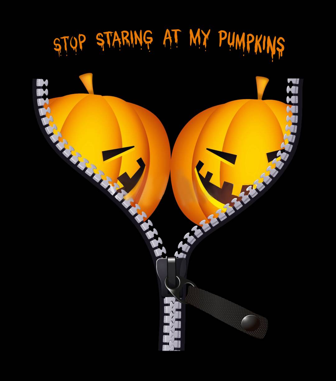 Halloween Costume Pumpkin Funny Boobs Women Shirt
