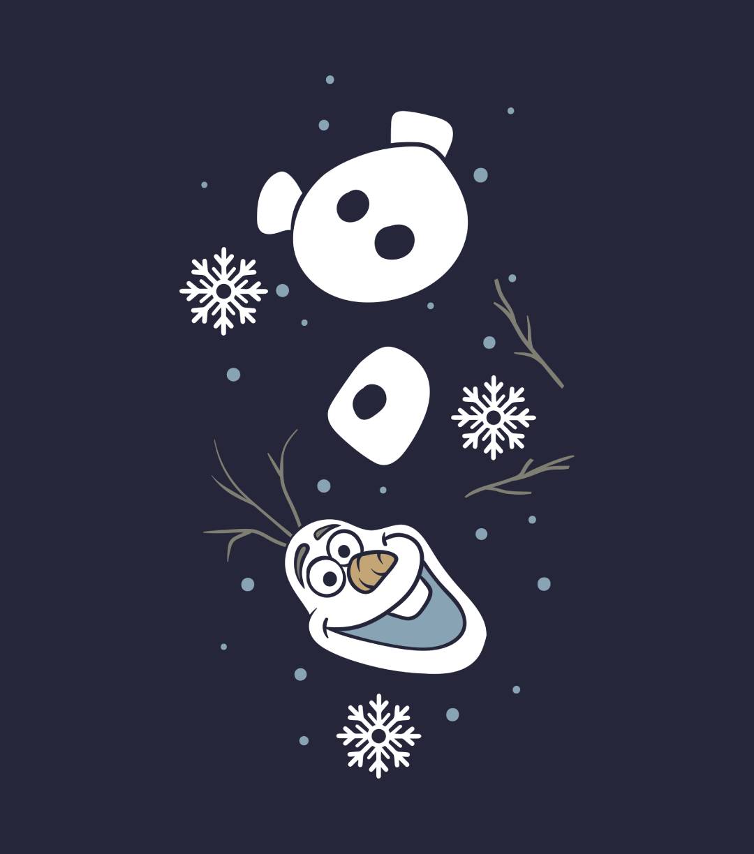 Men's Olaf Christmas Sleeve Short Sleeve Crew T-shirt