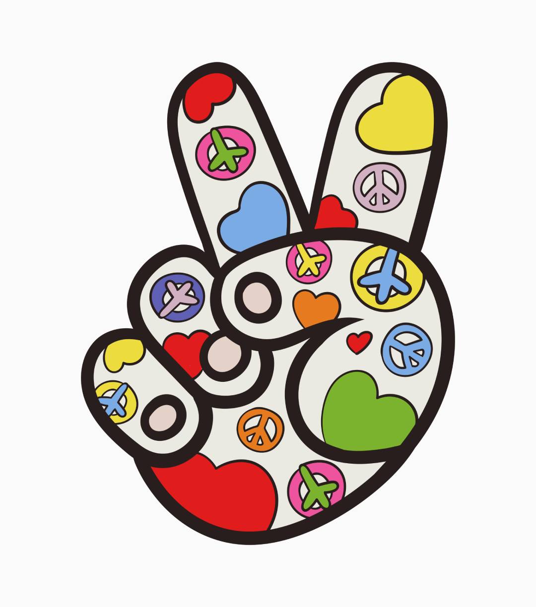 Orange and Teal VSCO Peace Hands Classic T-Shirt