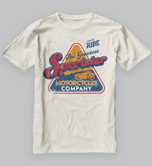 Retro Tshirt Print Design Orange Motorcycle Stock