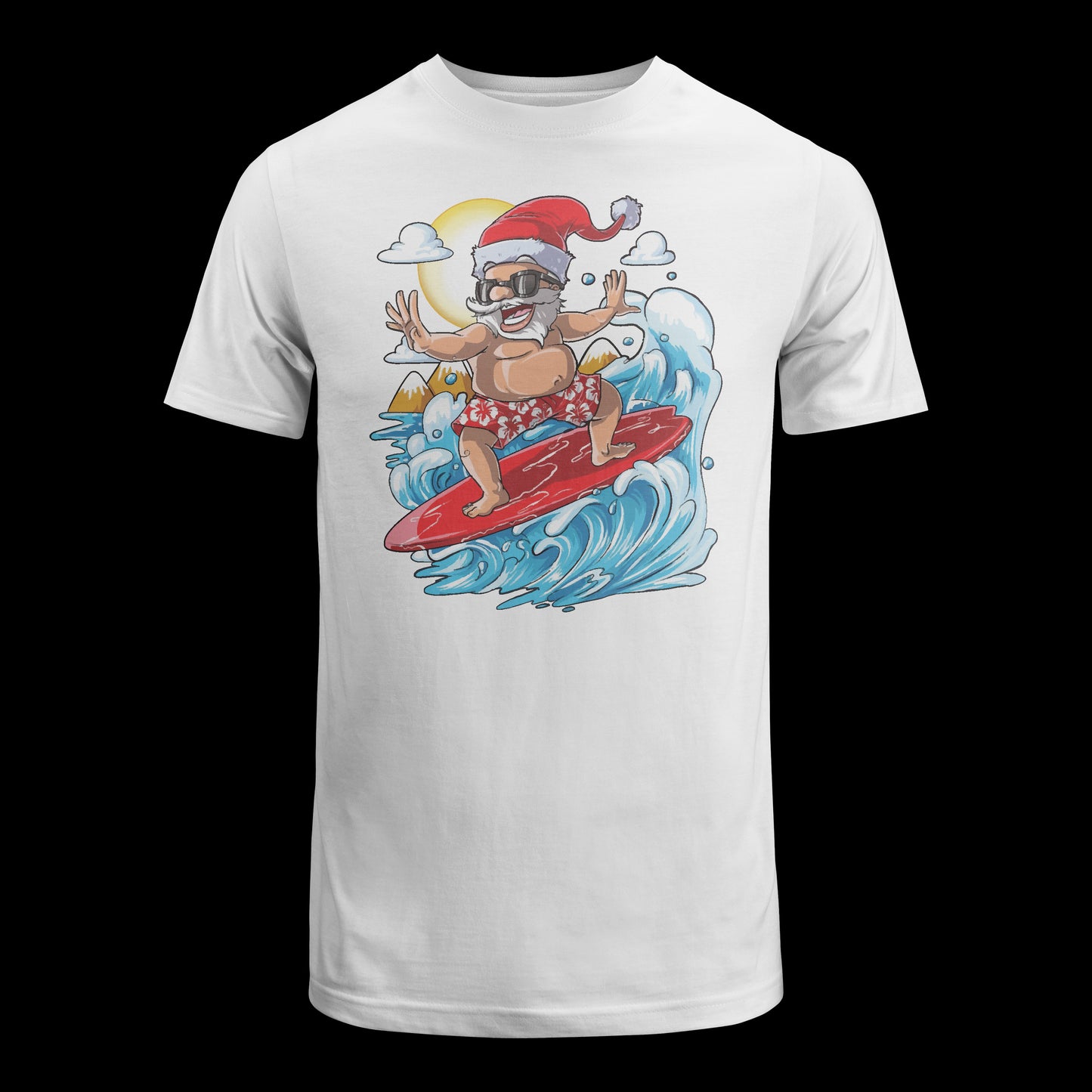 Santa Hawaiian Surfing T Shirt Christmas Summer Surf Hawaii Essential T-Shirt