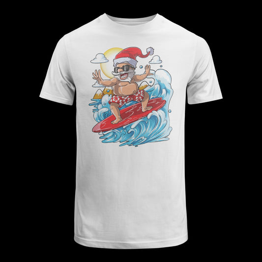 Santa Hawaiian Surfing T Shirt Christmas Summer Surf Hawaii Essential T-Shirt