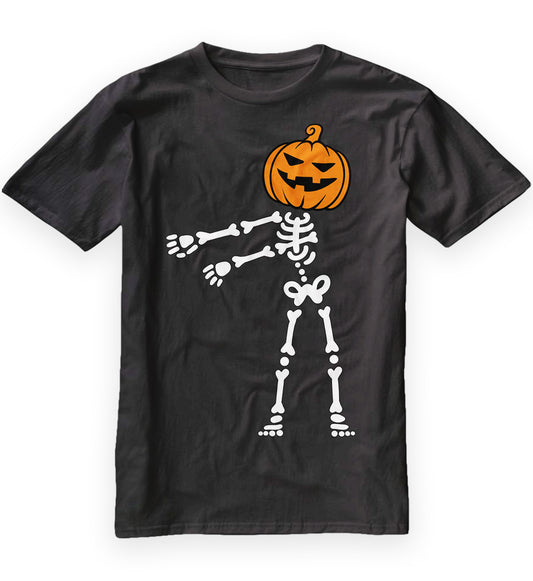 Tstars Dabbing Skeleton Shirt Floss Dance Pumpkin Face Halloween Kids Shirt