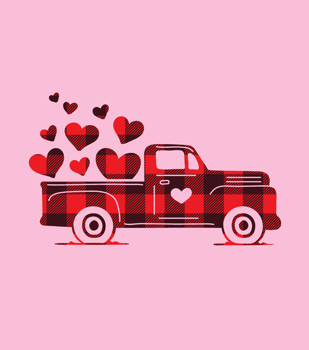 Valentines Buffalo Plaid Truck Shirt
