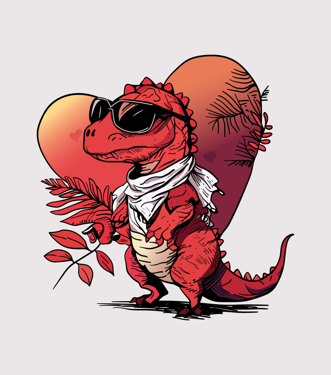 Valentines Day Dino Love With Heart Classic T-Shirt