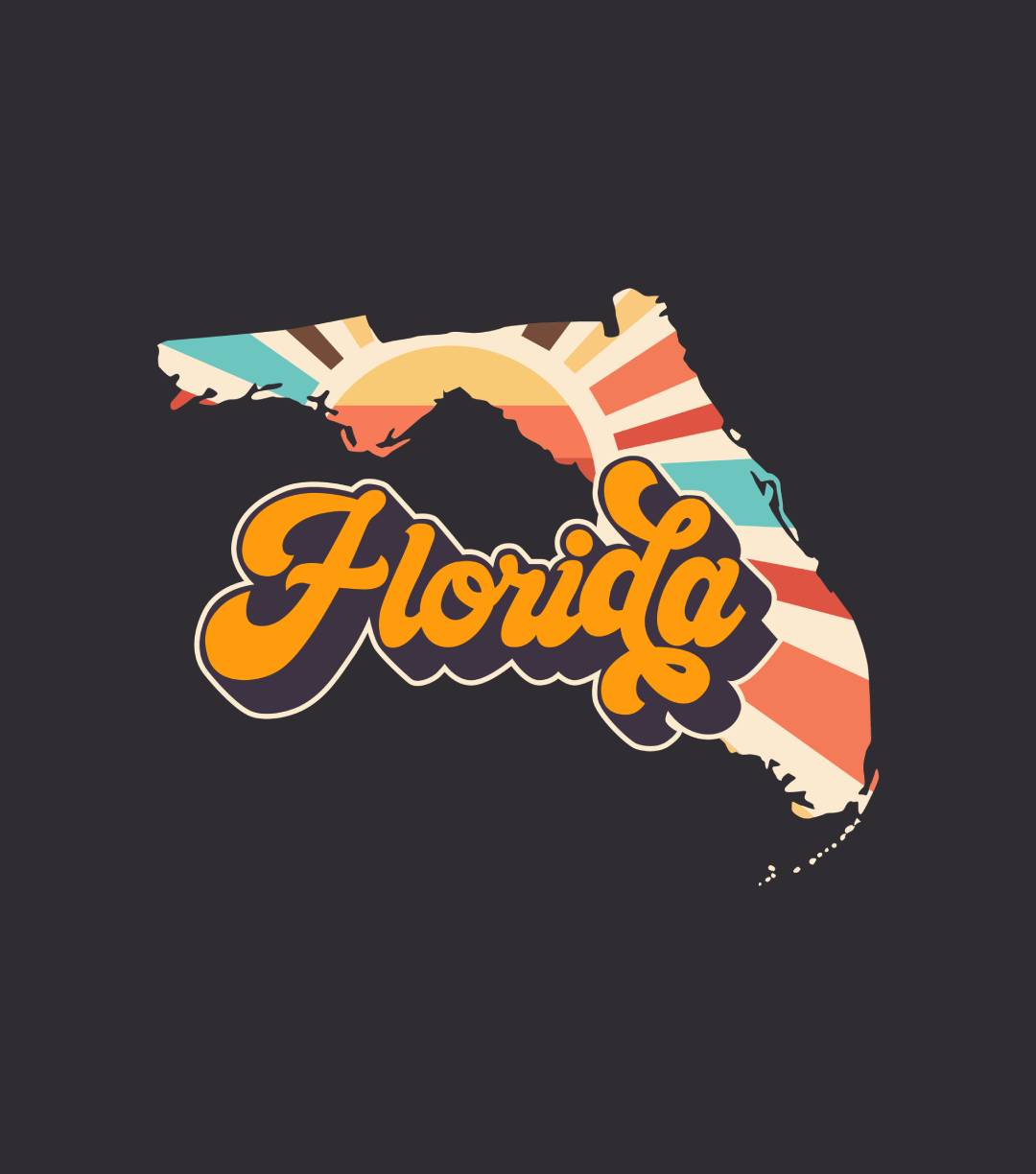 Vintage Retro Florida Map Shirt