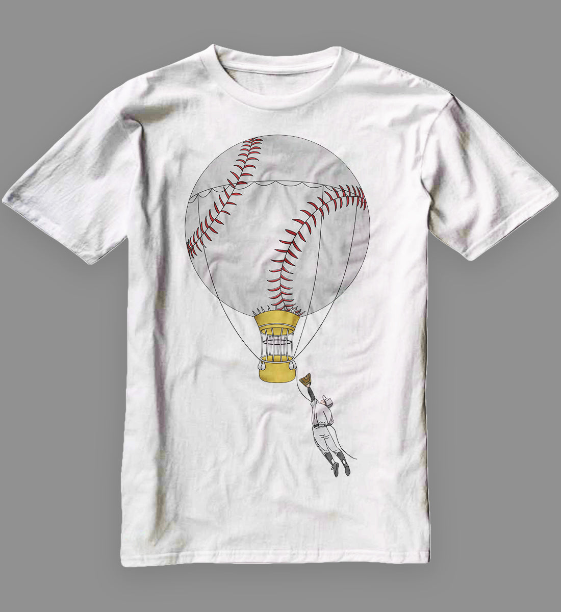 Funny Baseball Hot Air Balloon Baseball Catcher T-Shirt