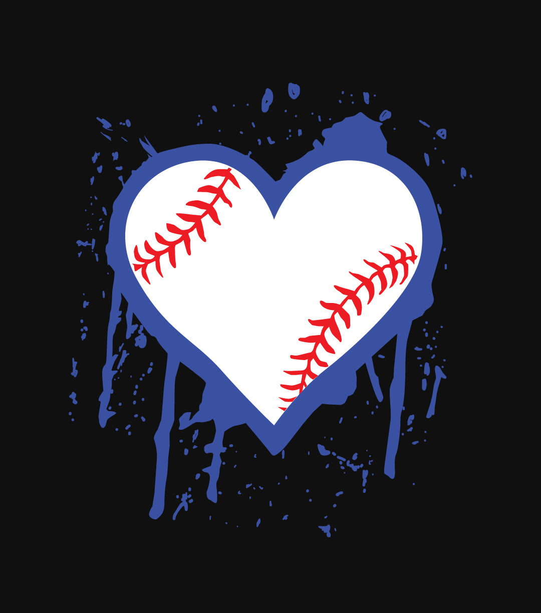 I Bleed Blue Baseball Heart T-Shirt
