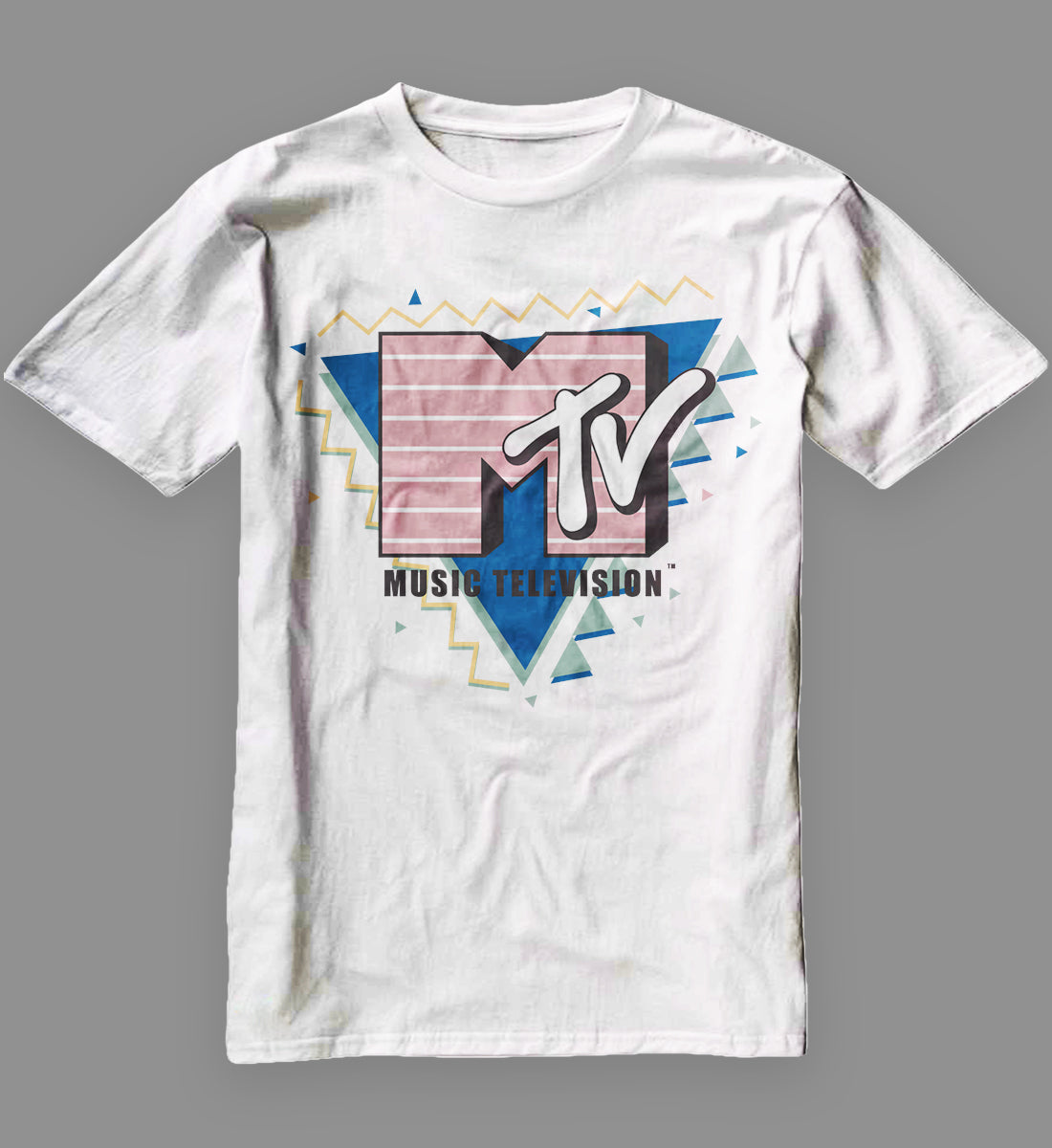 MTV Pink Stripes Logo 90's Retro Design Graphic T-Shirt