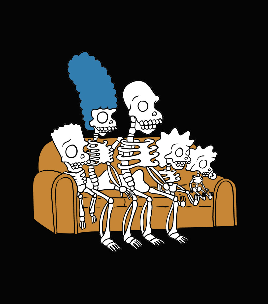 The Simpsons Skeleton Family Couch T-Shirt