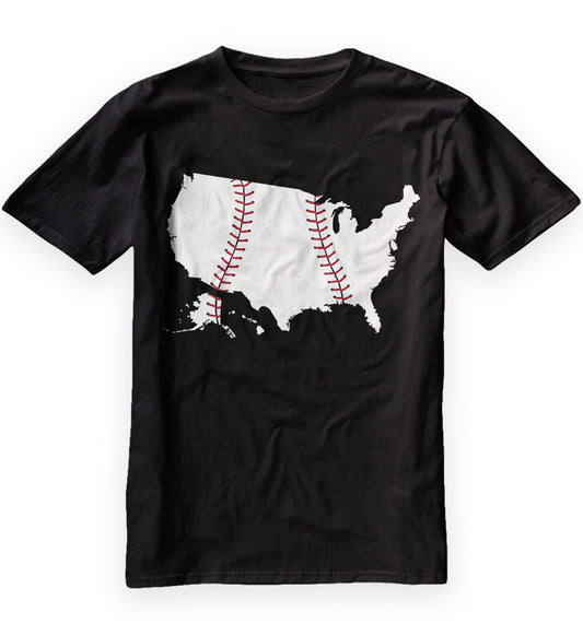 US Map American Baseball T-Shirt