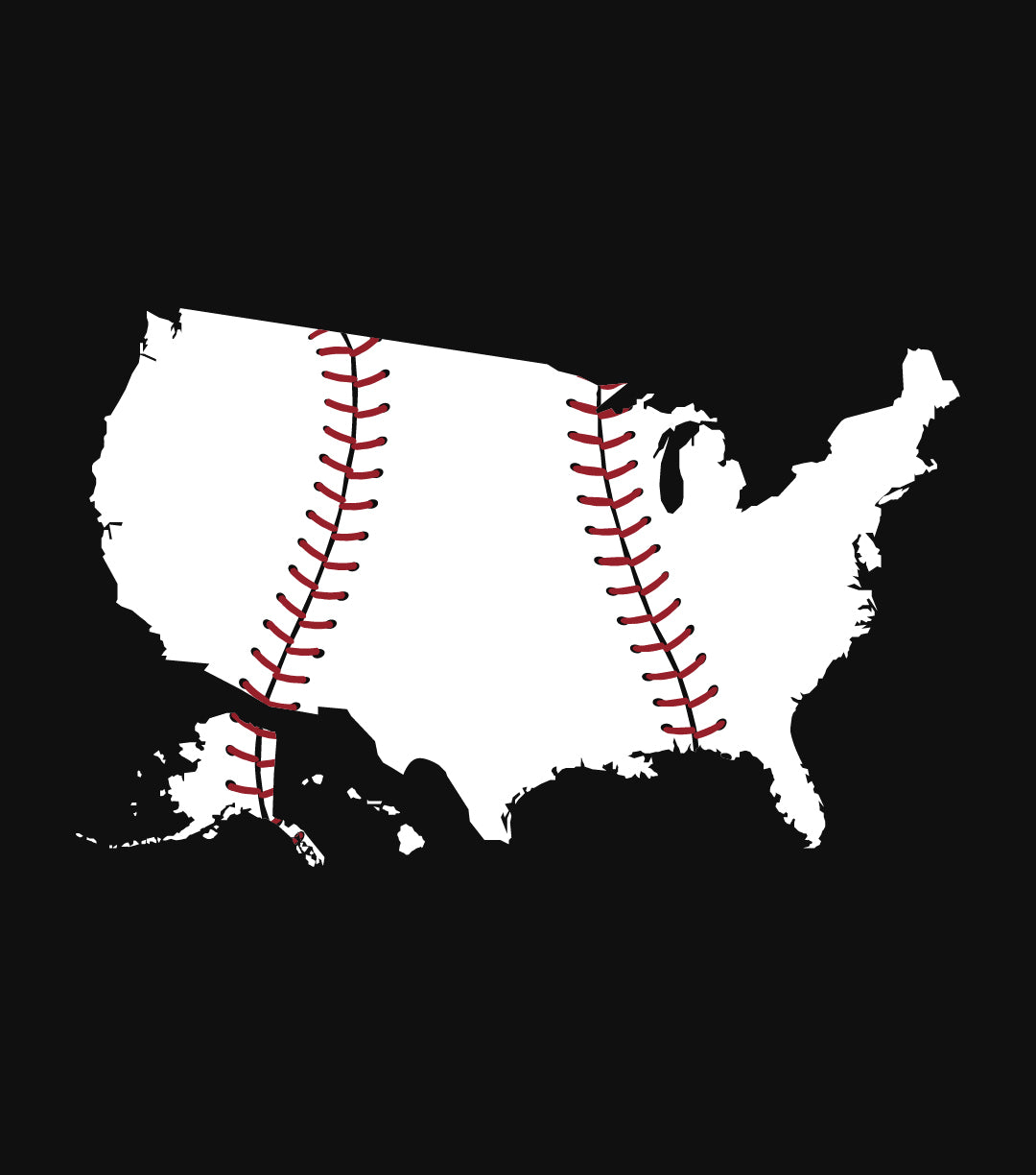 US Map American Baseball T-Shirt