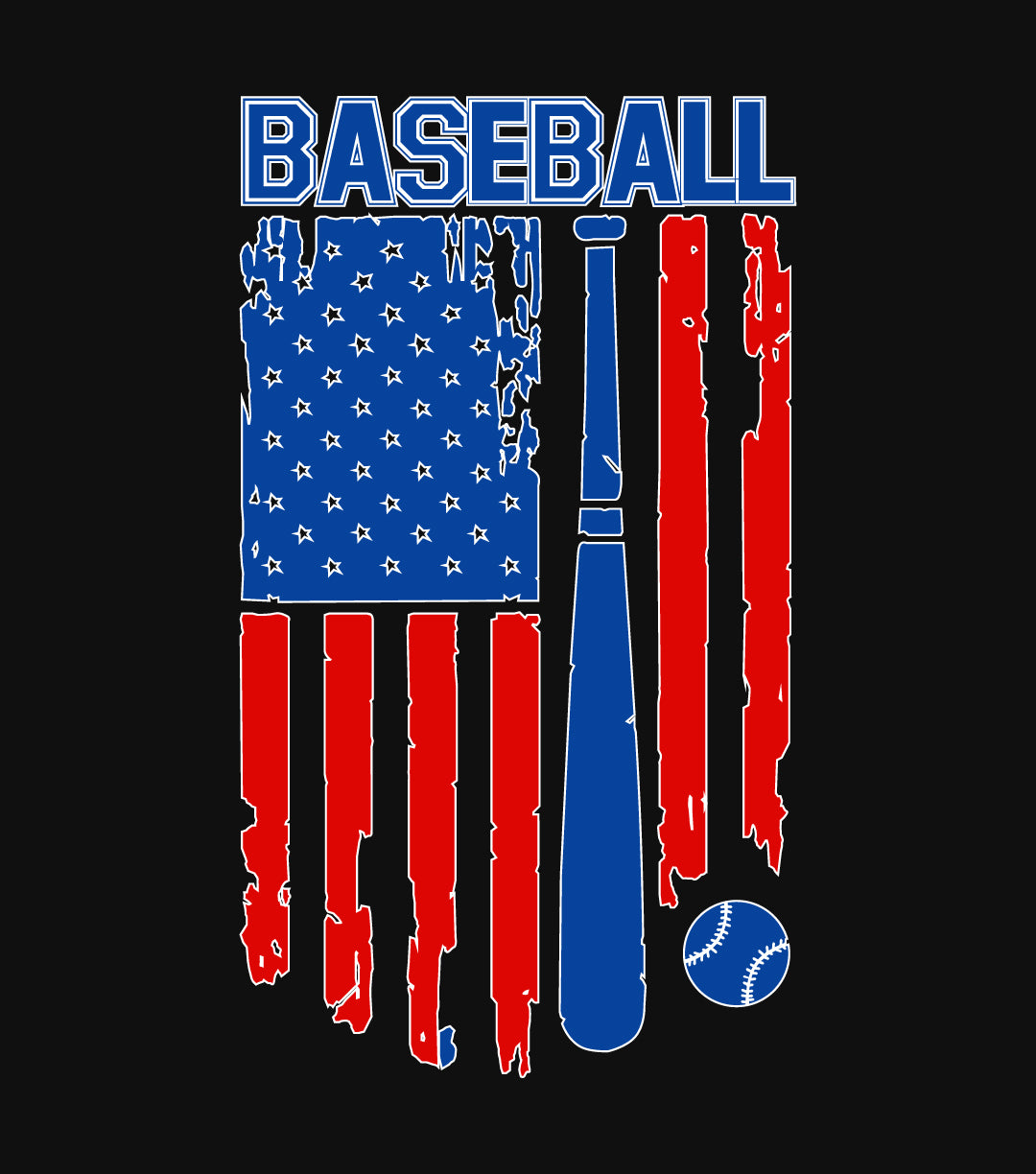 Vintage Cool Baseball American Flag T-Shirt