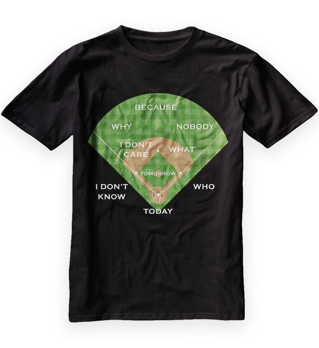 Who's on First Baseball Diamond Fielding Card T-Shirt