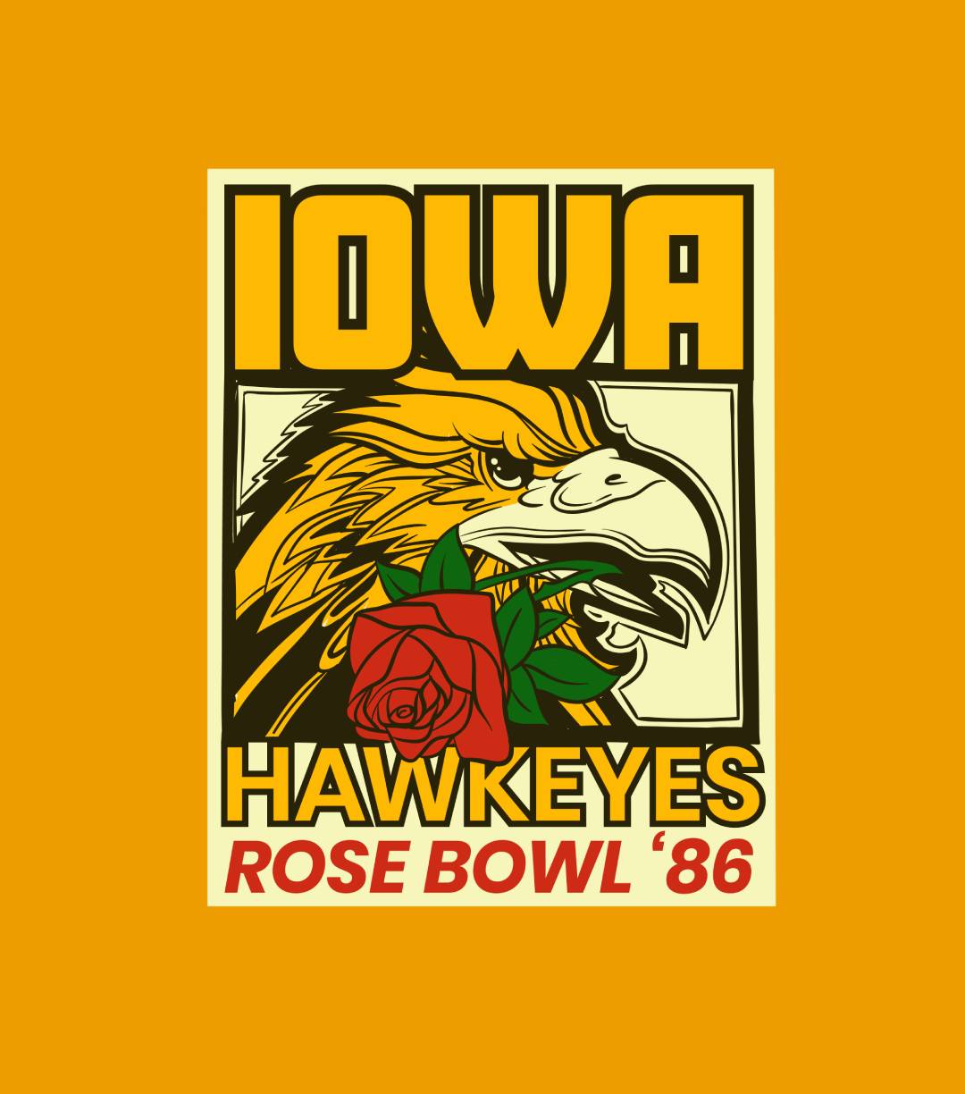 1986 Iowa Hawkeyes Rose Bowl Vintage T-shirt