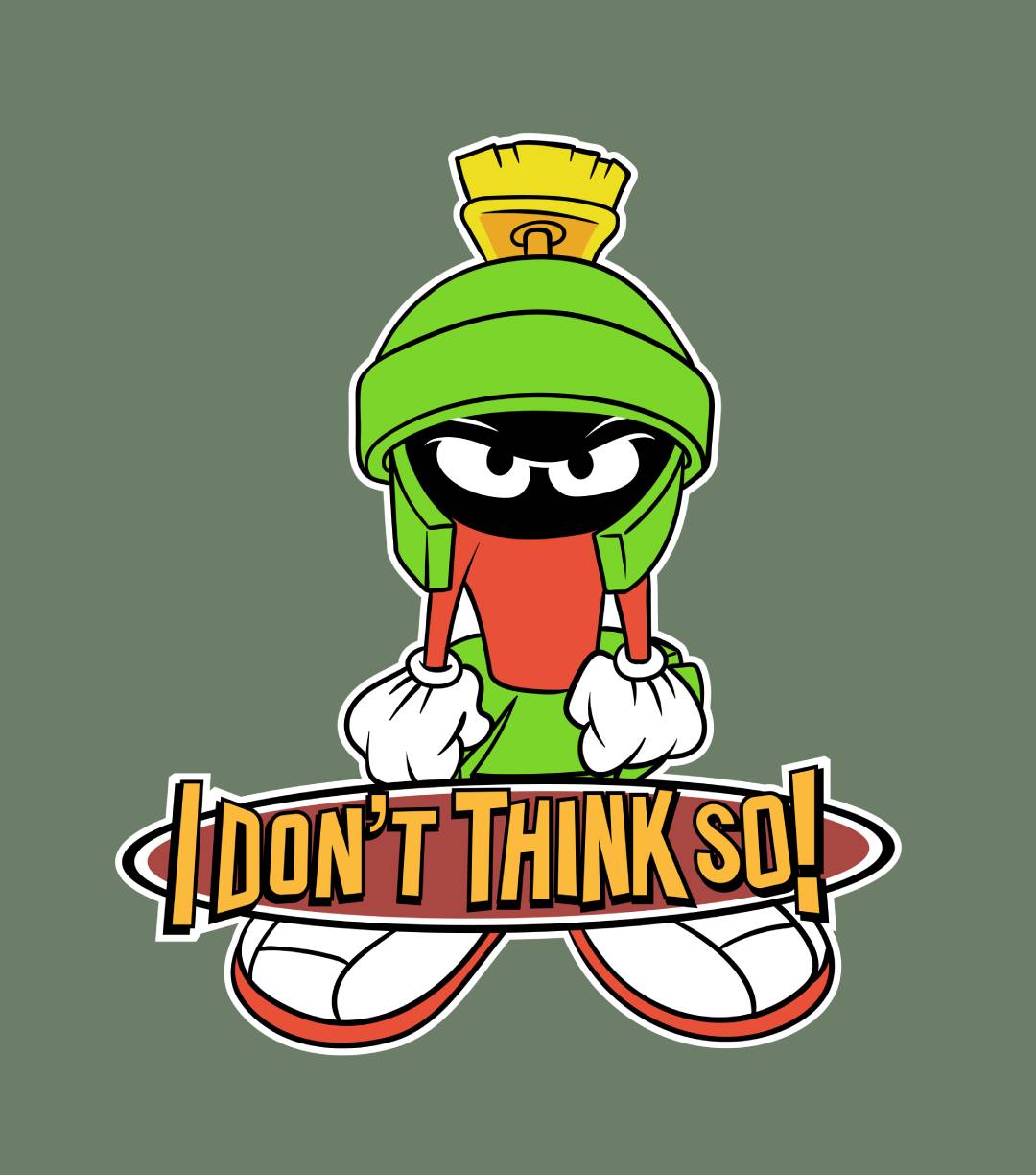 1998 Marvin The Martian I Dont Think So Vintage T-Shirt Size Large Green 90s