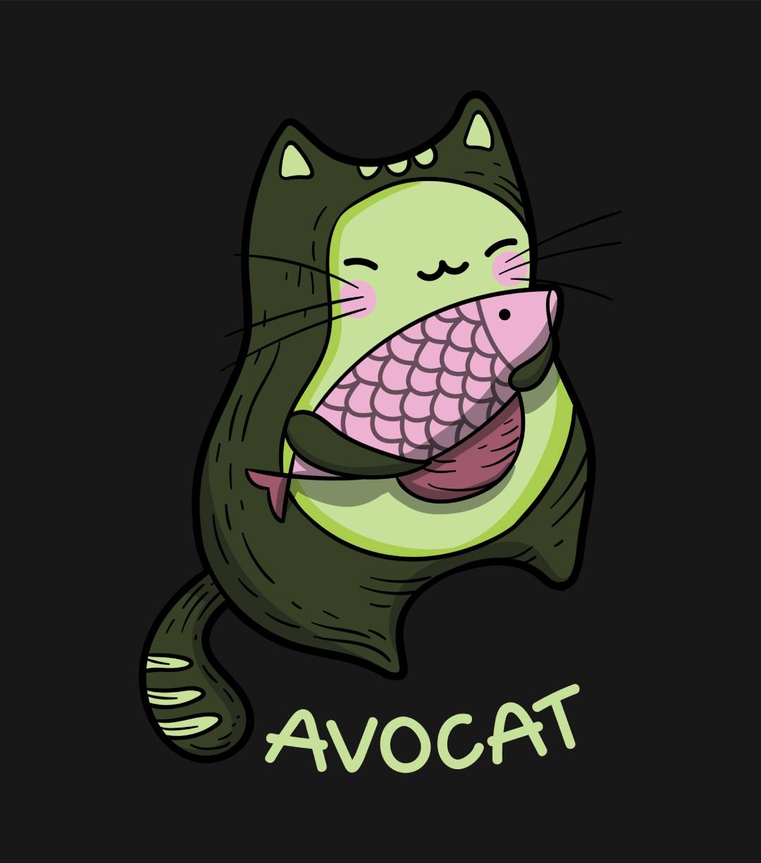 Avocat Avocado Cat Cute T Shirt T Shirt Graphic Tees