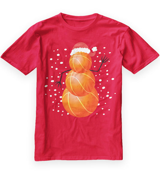 Basketball Snowman Shirt - Christmas Tree Tee