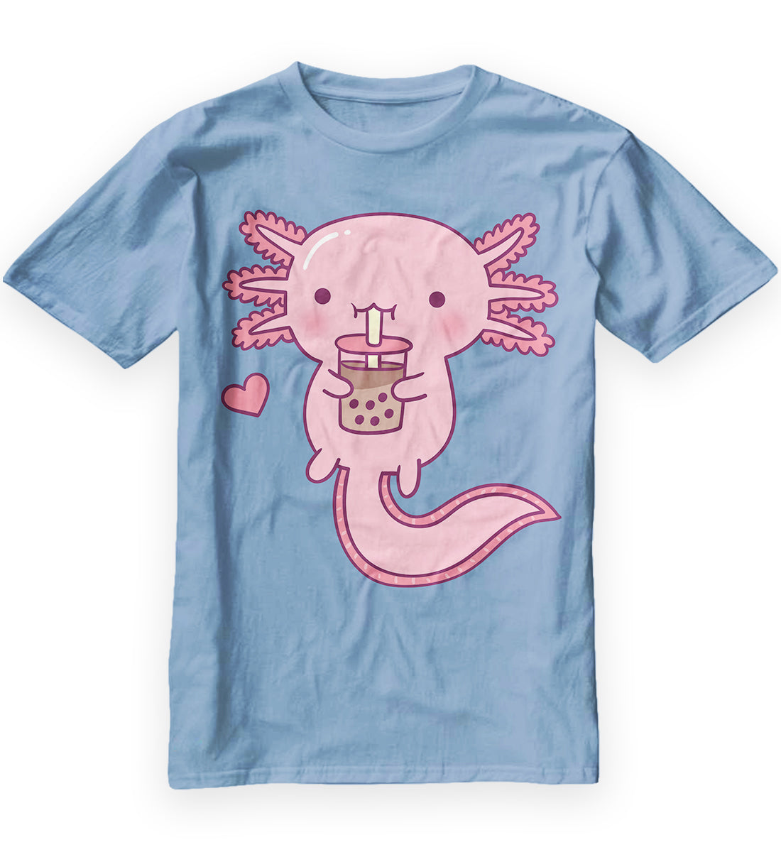Cute Axolotl Loves Boba Tea Kids T-Shirt