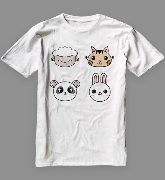 Cute Kawaii Animals Heads Classic T-Shirt