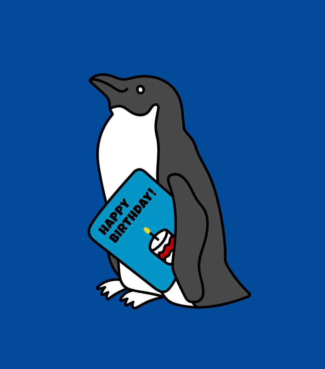Cute Penguin with Birthday Greetings T-Shirt