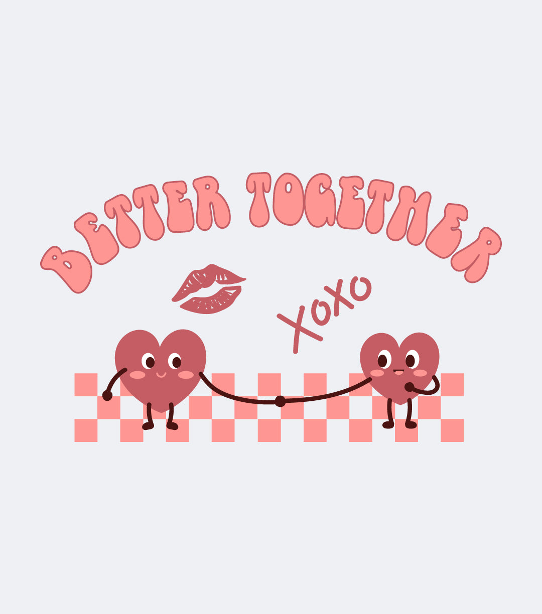 Better Together Retro Valentine Shirt, XOXO Tee