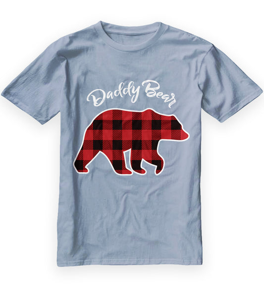 Daddy Bear Men Red Plaid Christmas Pajama Men