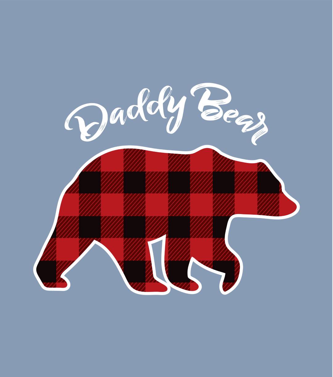 Daddy Bear Men Red Plaid Christmas Pajama Men