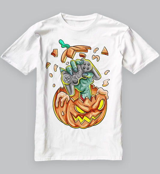 Gamer Pumpkin Halloween T Shirt