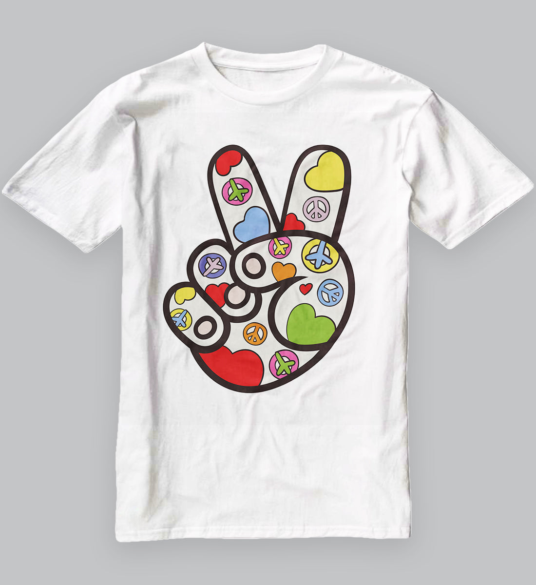 Orange and Teal VSCO Peace Hands Classic T-Shirt