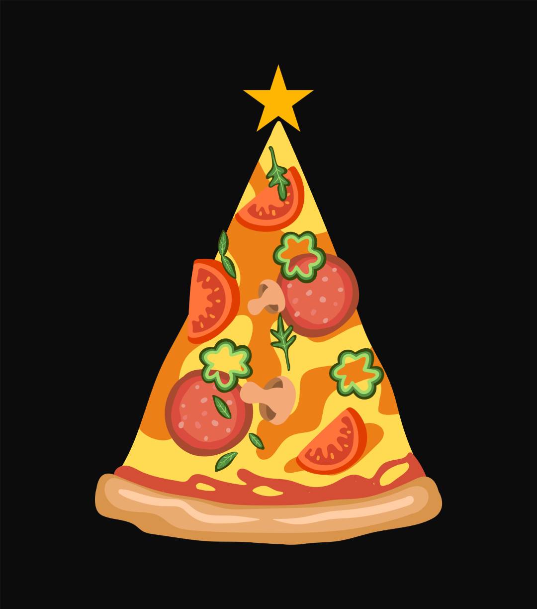 Pizza Christmas Tree Kids T-Shirt